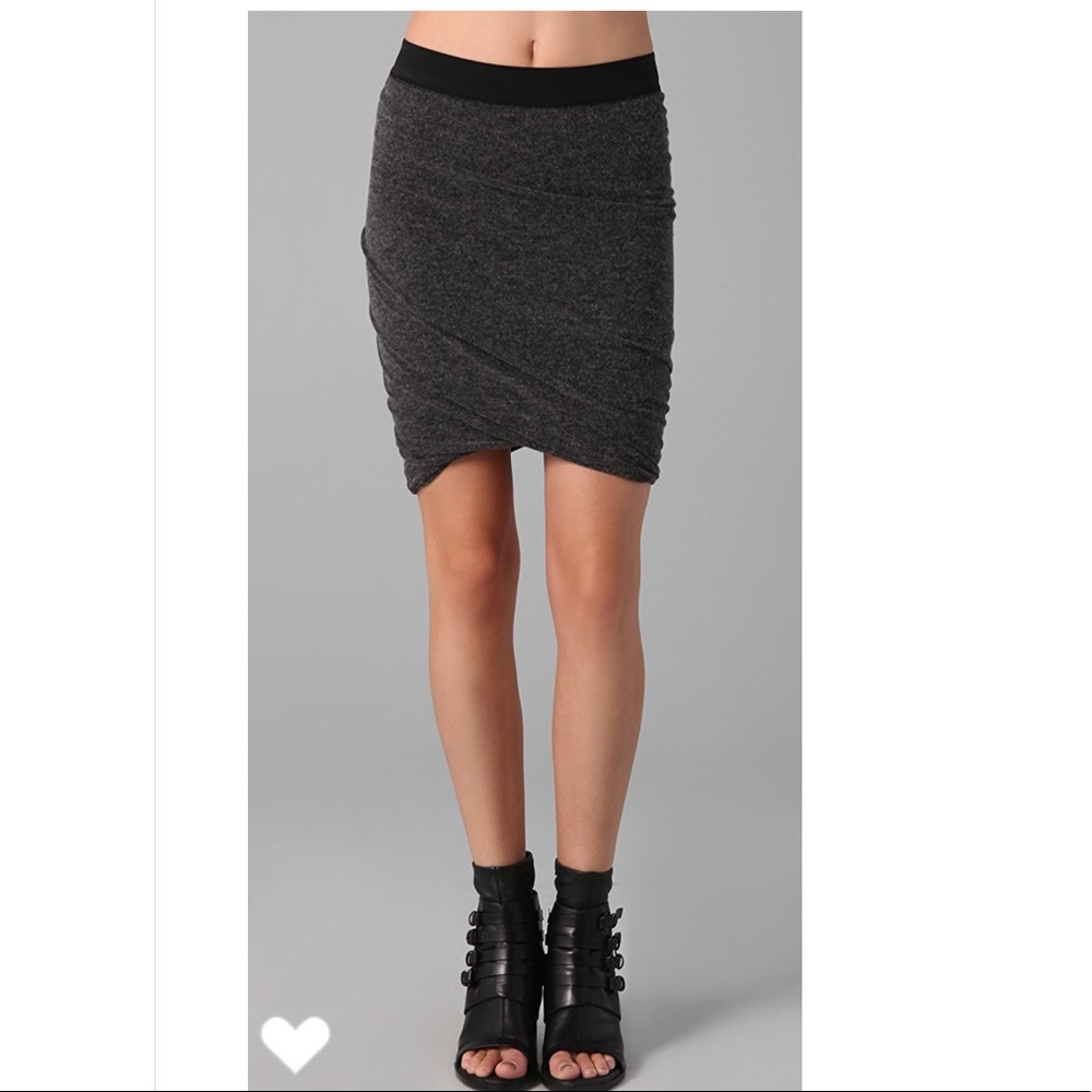 T by Alexander Wang ruched twist skirt